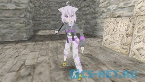 Модель персонажа «Okayu Nekomata (Окаю Нэкомата)» из игры "Hololive" для CS 1.6 (вид спереди)