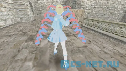 Модель персонажа «OMGkawaiiAngel-chan (Амэ-чан)» из игры «Needy Girl Overdose» для CS 1.6 (вид сзади)