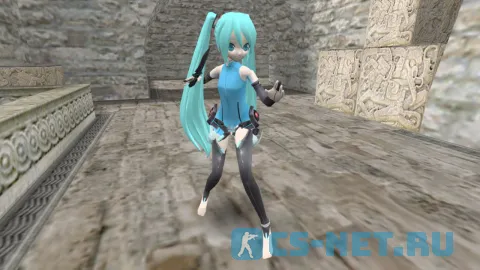 Модель персонажа «Miku Hatsune (Мику Хацунэ) (TT/CT)» для CS 1.6 (вид спереди КТ)