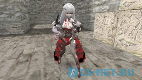 Модель персонажа «Luna Kindred» из игры "Honkai Impact 3" для CS 1.6 (вид спереди)