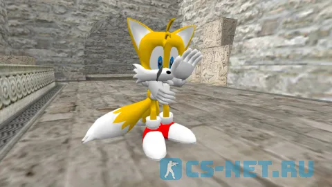 Модель персонажа «Tails (Тейлз)» из видеоигр и мультфильмов «Sonic the Hedgehog» для CS 1.6 (вид спереди)
