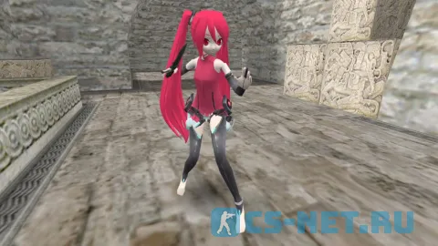 Модель персонажа «Miku Hatsune (Мику Хацунэ) (TT/CT)» для CS 1.6 (вид спереди ТТ)