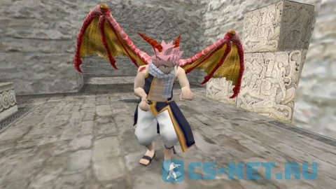 Модель персонажа «Natsu Dragneel (Нацу Драгнил)» из аниме "Fairy Tail" для CS 1.6 (вид спереди)