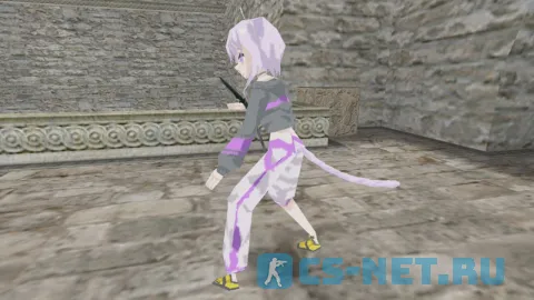Модель персонажа «Okayu Nekomata (Окаю Нэкомата)» из игры "Hololive" для CS 1.6 (вид сбоку)