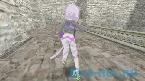 Модель персонажа «Okayu Nekomata (Окаю Нэкомата)» из игры "Hololive" для CS 1.6 (вид сзади)