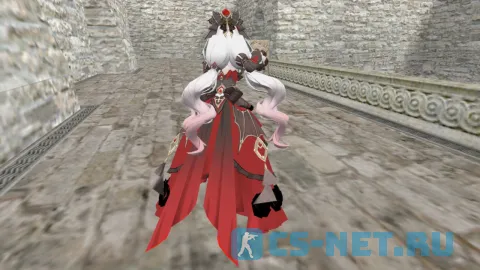 Модель персонажа «Luna Kindred» из игры "Honkai Impact 3" для CS 1.6 (вид сзади)