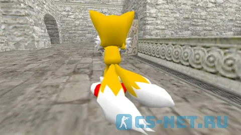 Модель персонажа «Tails (Тейлз)» из видеоигр и мультфильмов «Sonic the Hedgehog» для CS 1.6 (вид сзади)