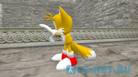 Модель персонажа «Tails (Тейлз)» из видеоигр и мультфильмов «Sonic the Hedgehog» для CS 1.6 (вид сбоку)