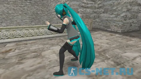 Модель персонажа «Miku Hatsune (Мику Хацунэ)» для CS 1.6 (вид сбоку)