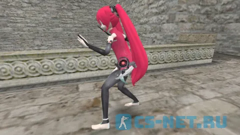 Модель персонажа «Miku Hatsune (Мику Хацунэ) (TT/CT)» для CS 1.6 (вид сбоку ТТ)