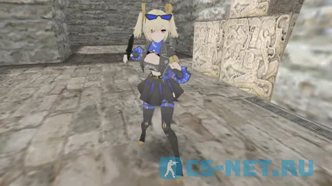 Модель персонажа «Burnice White» из игры «Zenless Zone Zero» для CS 1.6 (вид спереди FLAT CT)
