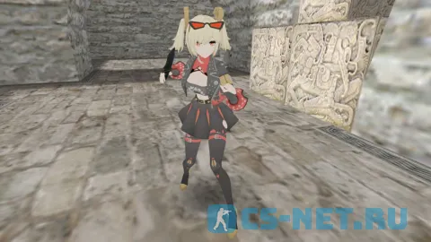 Модель персонажа «Burnice White» из игры «Zenless Zone Zero» для CS 1.6 (вид спереди FLAT TT)