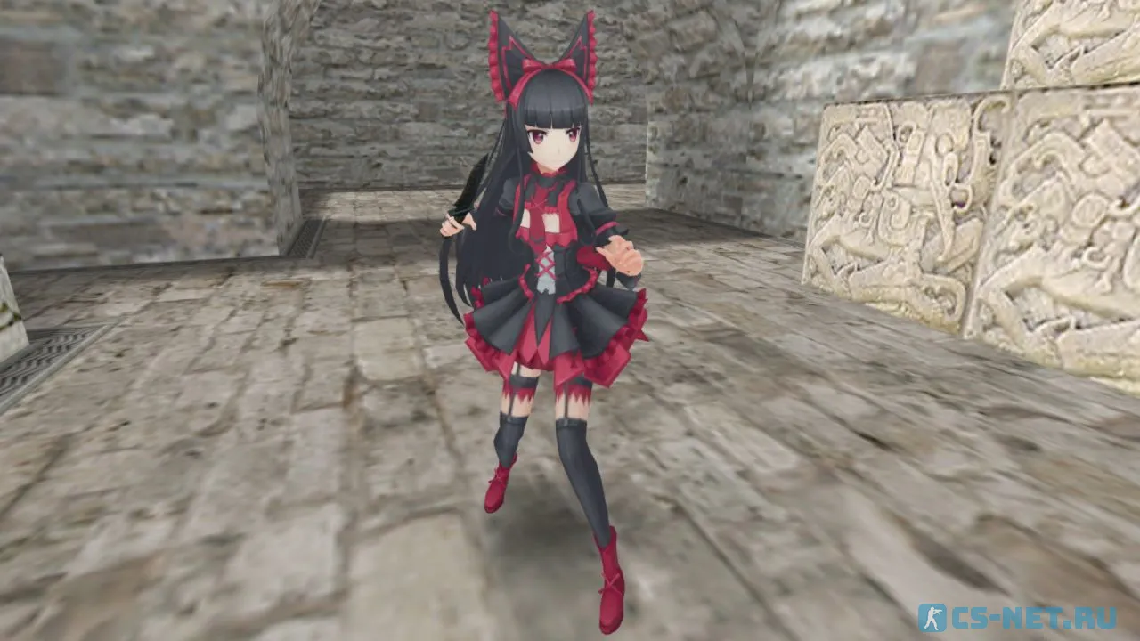 Модель персонажа «Rory Mercury (Рори Меркьюри)» из аниме "Врата: Там бьются наши воины" для CS 1.6 😈 (вид спереди)