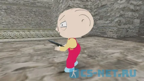 Персонаж Stewie Griffin из мультсериала "Гриффины" для cs 1.6 (вид сбоку)