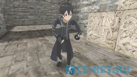 Модель персонажа «Kazuto Kirigaya» из аниме "Мастера Меча Онлайн (Sword Art Online)" для CS 1.6 ⚔️ (вид спереди)