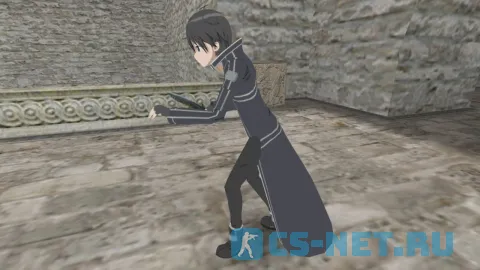 Модель персонажа «Kazuto Kirigaya» из аниме "Мастера Меча Онлайн (Sword Art Online)" для CS 1.6 ⚔️ (вид сбоку)